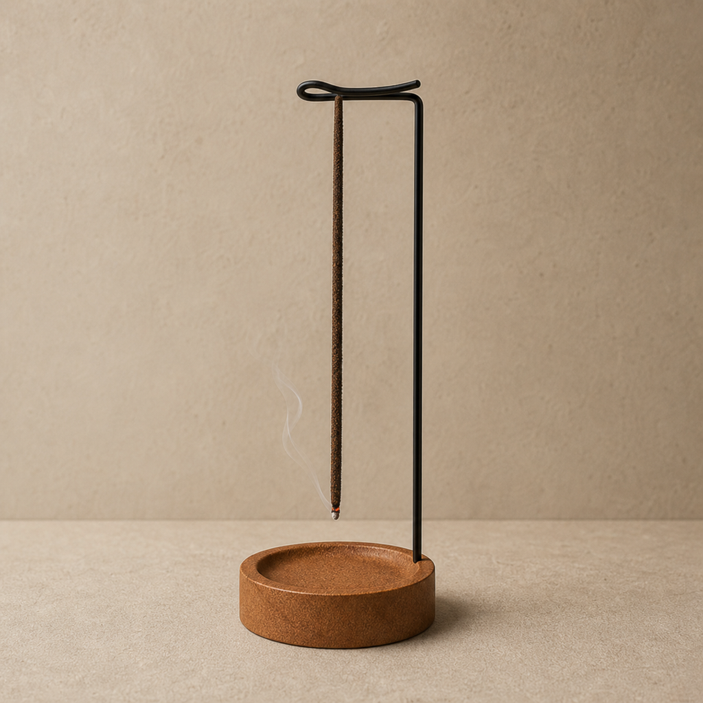 Metal and wood incense stand, catalogue product view
