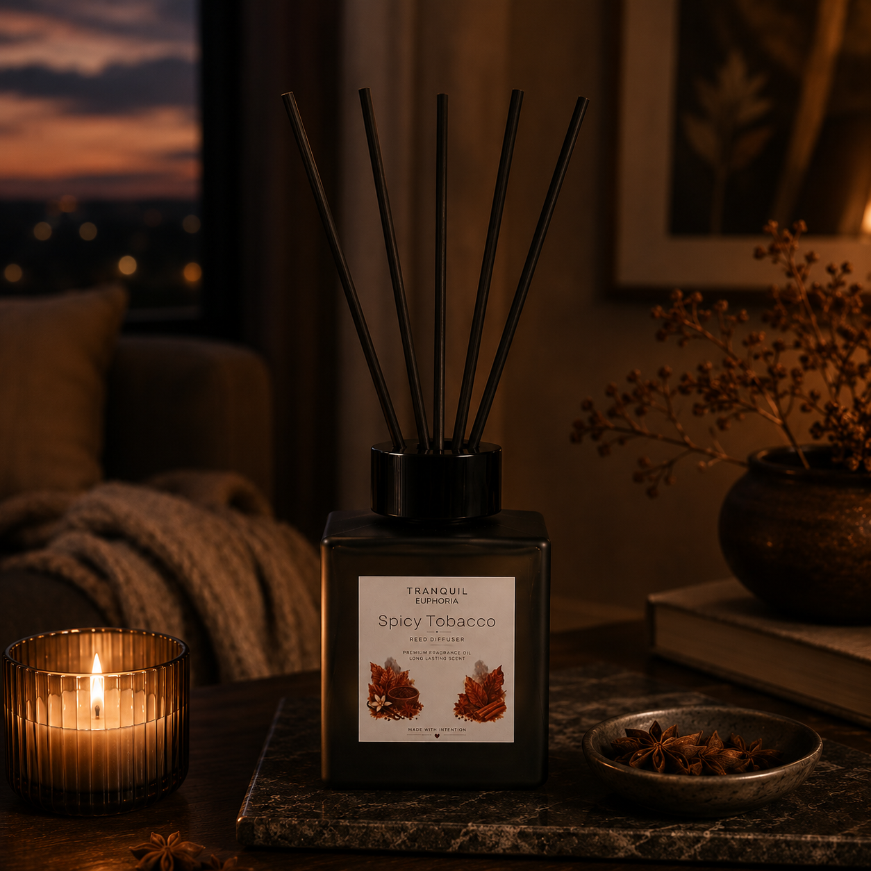 Reed Diffuser - Cube - Spicy Tobacco
