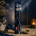 HEM Mystical Nights spiritual incense packaging in a dark blue ritual setting