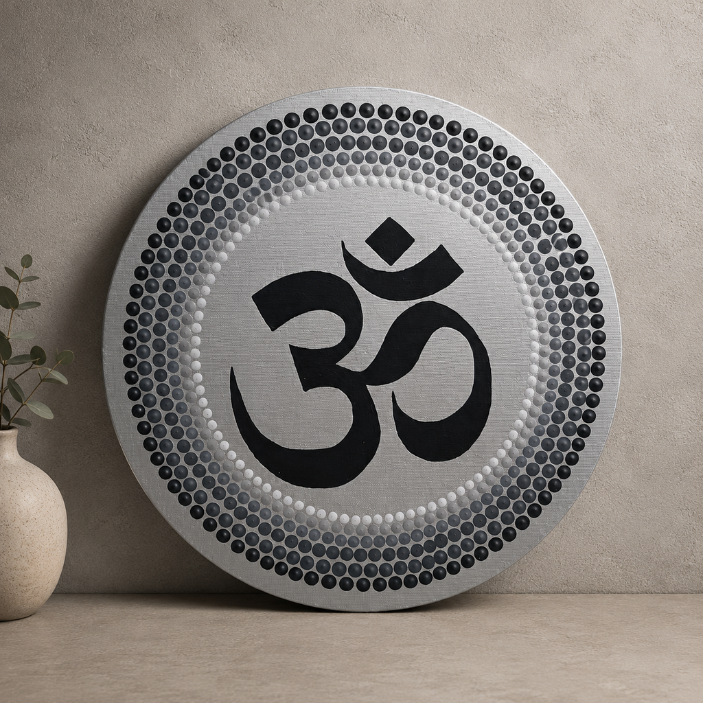 Transcendence hand-painted dot art mandala, alternate artwork view